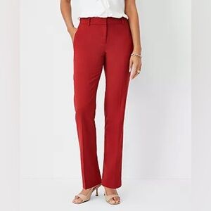 Ann Taylor NWT Sophia Straight Leg Pants Size 14 Bright Brick Color Office